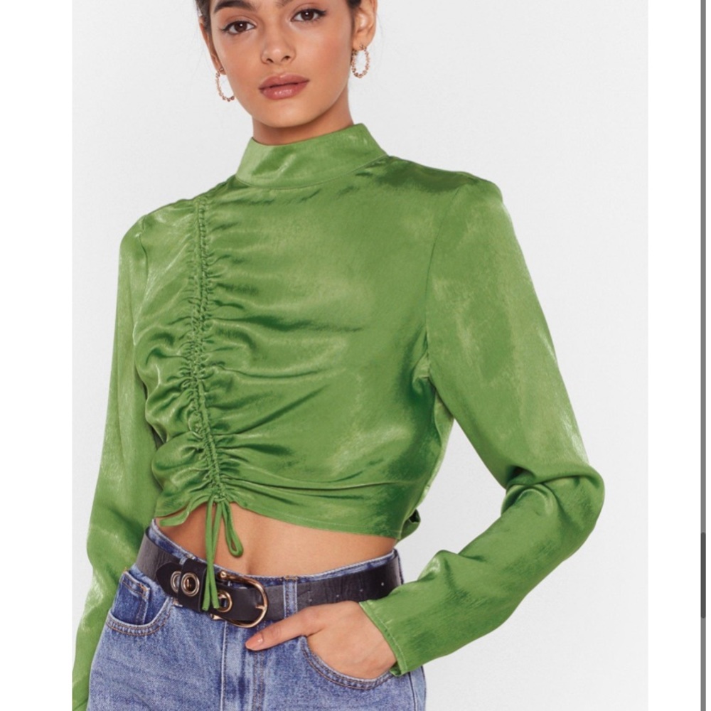 Nasty Gal green open back top
